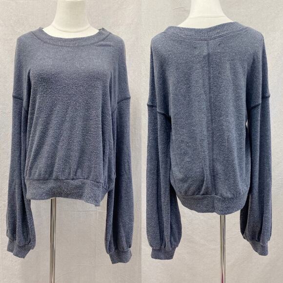 Free People Beach TGIF Pullover Sweater In Slate Gray Size Small - Picture 13 of 13
